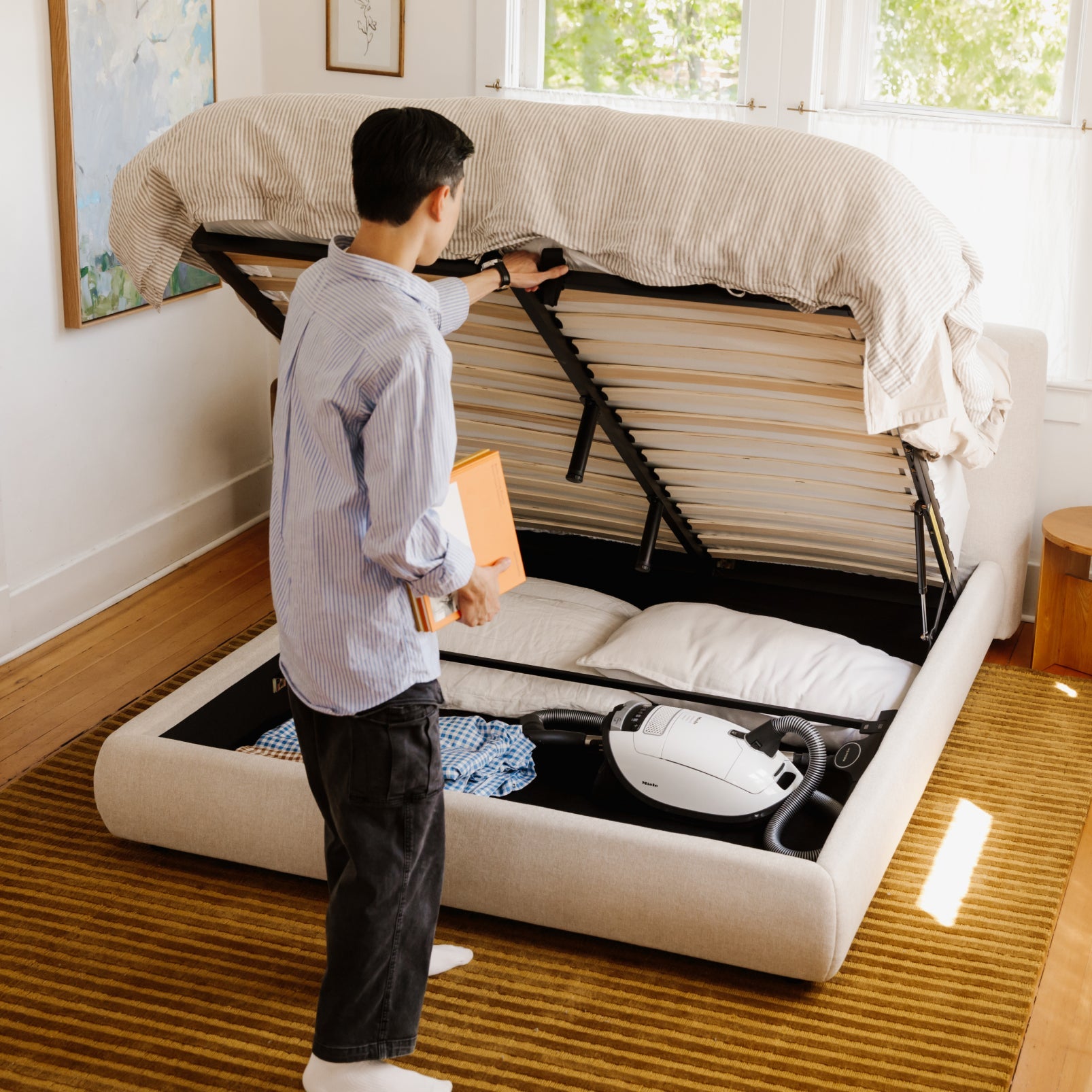 Dream Bed With Storage, Queen, Latte - Sundays Company