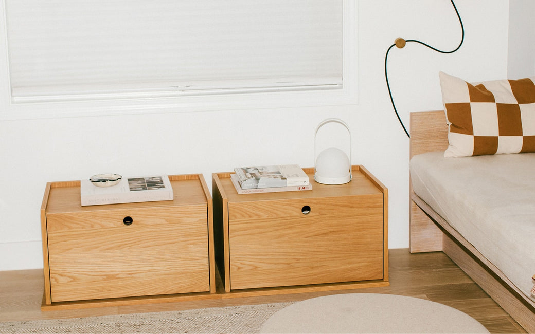 Keep Stacking Storage System 2-Piece, Closed, White Oak