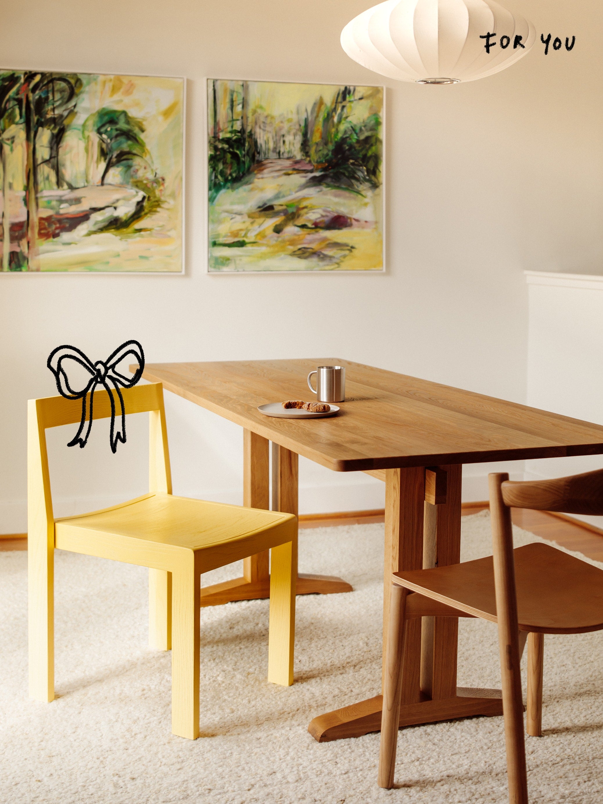 Plane Dining Chair (Set of Two), Lemon