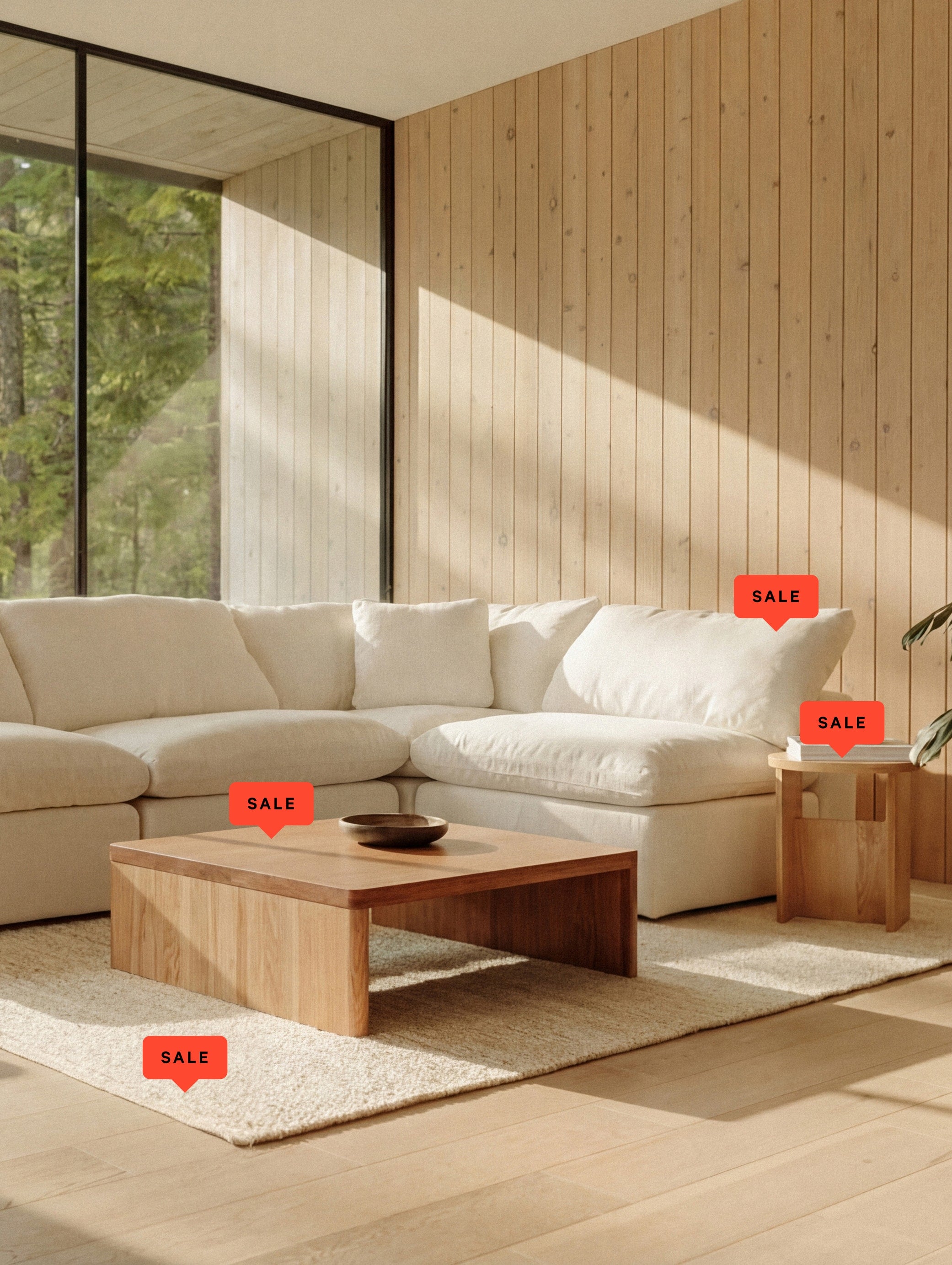 Movie Night™ 4-Piece Modular Sectional Open, Standard, Cream Linen