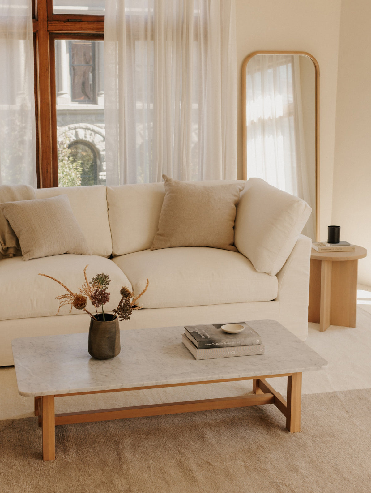 Harbour Coffee Table, Pale Oak/Carrara Marble