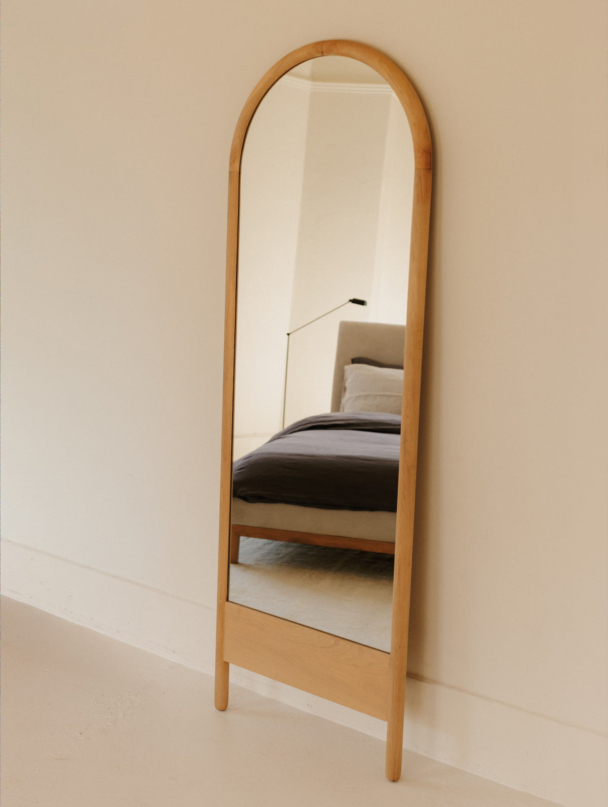 Harbour Mirror, Arched, Pale Oak