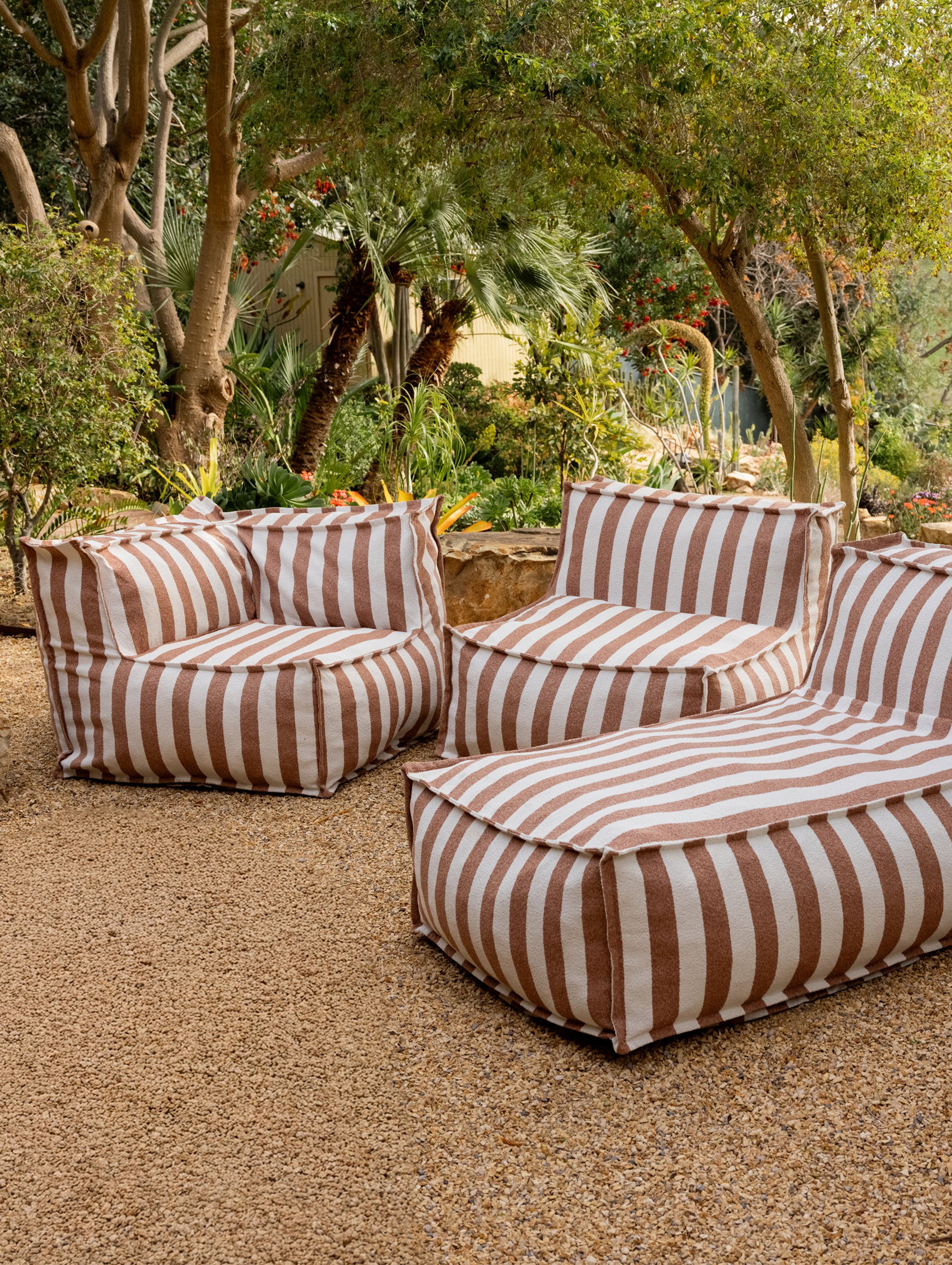 Make Waves Outdoor Armless Chair, Tuscan Stripe