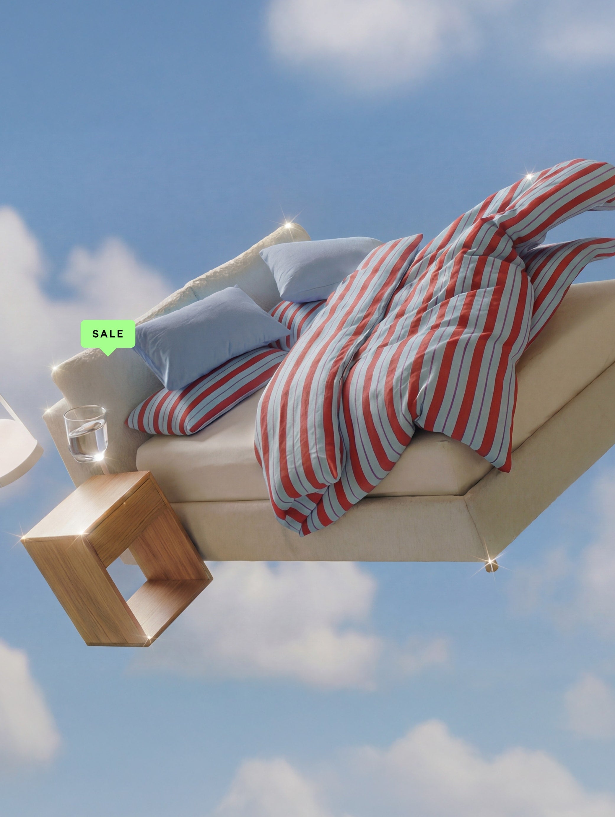 Cloud Bed With Storage, Queen, Latte