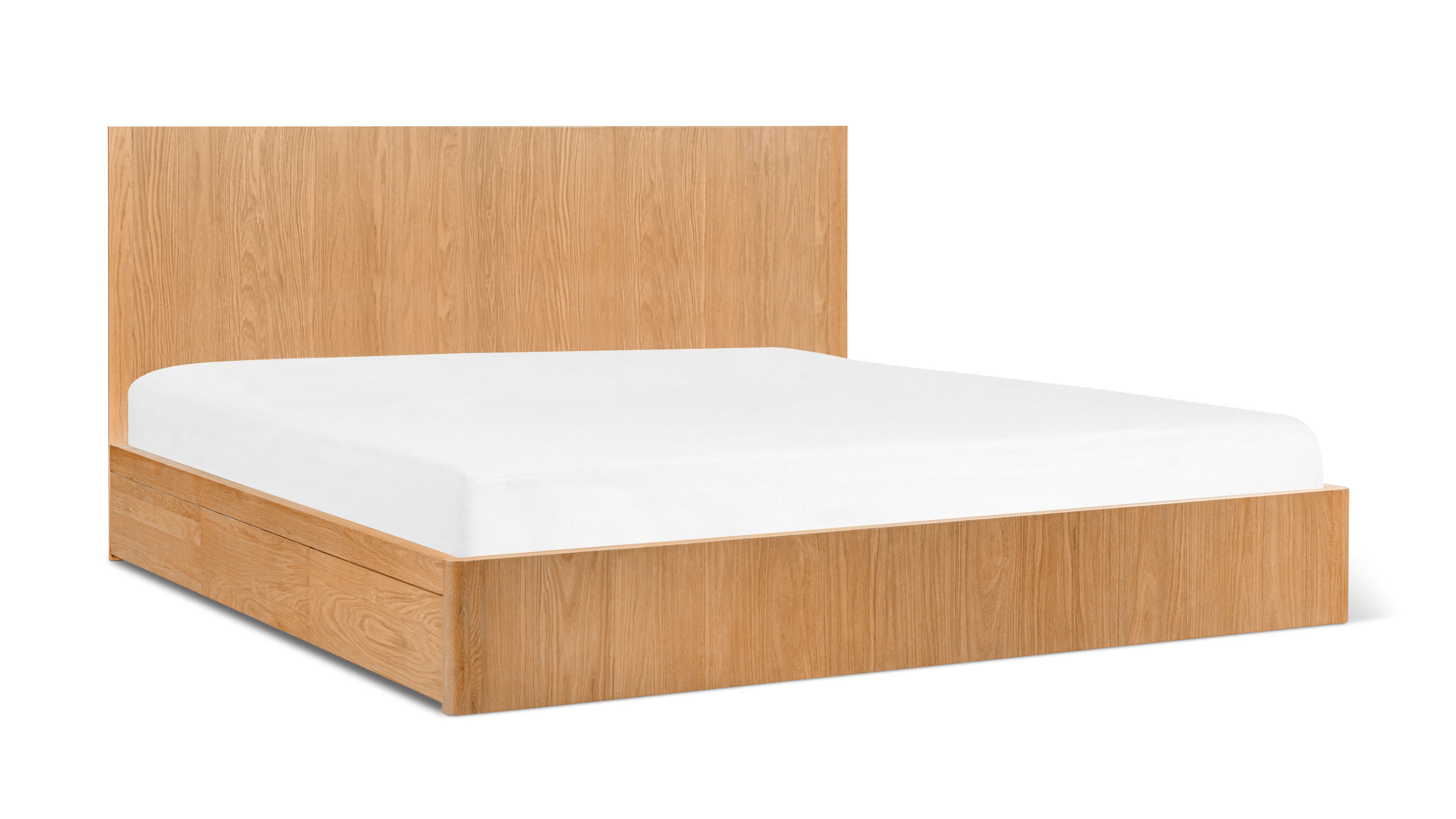 Form Storage Bed, Queen, White Oak