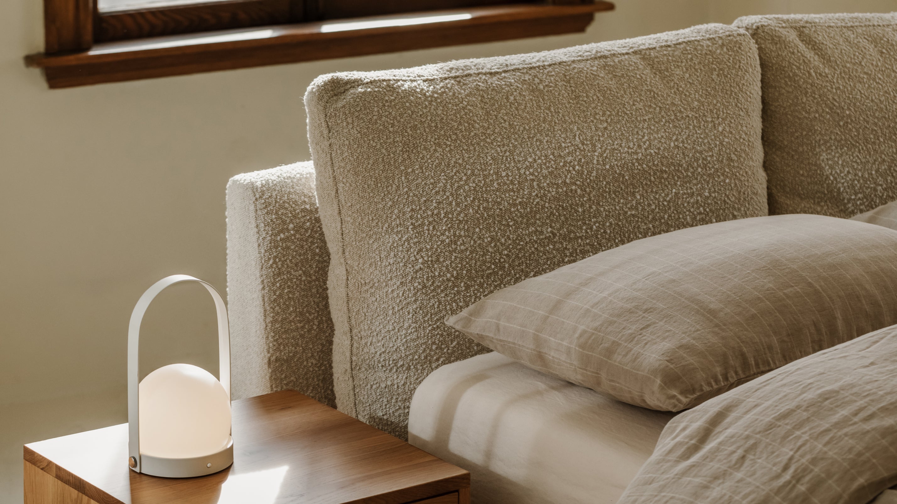 Cloud Bed, Queen, Cream Boucle