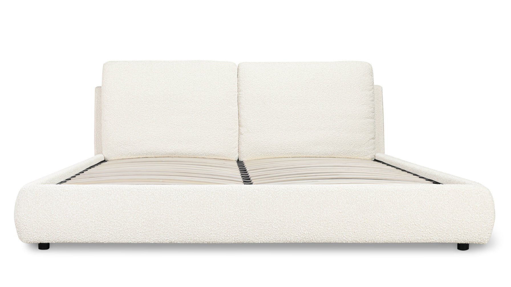 Cloud Bed with Storage, King, Cream Boucle