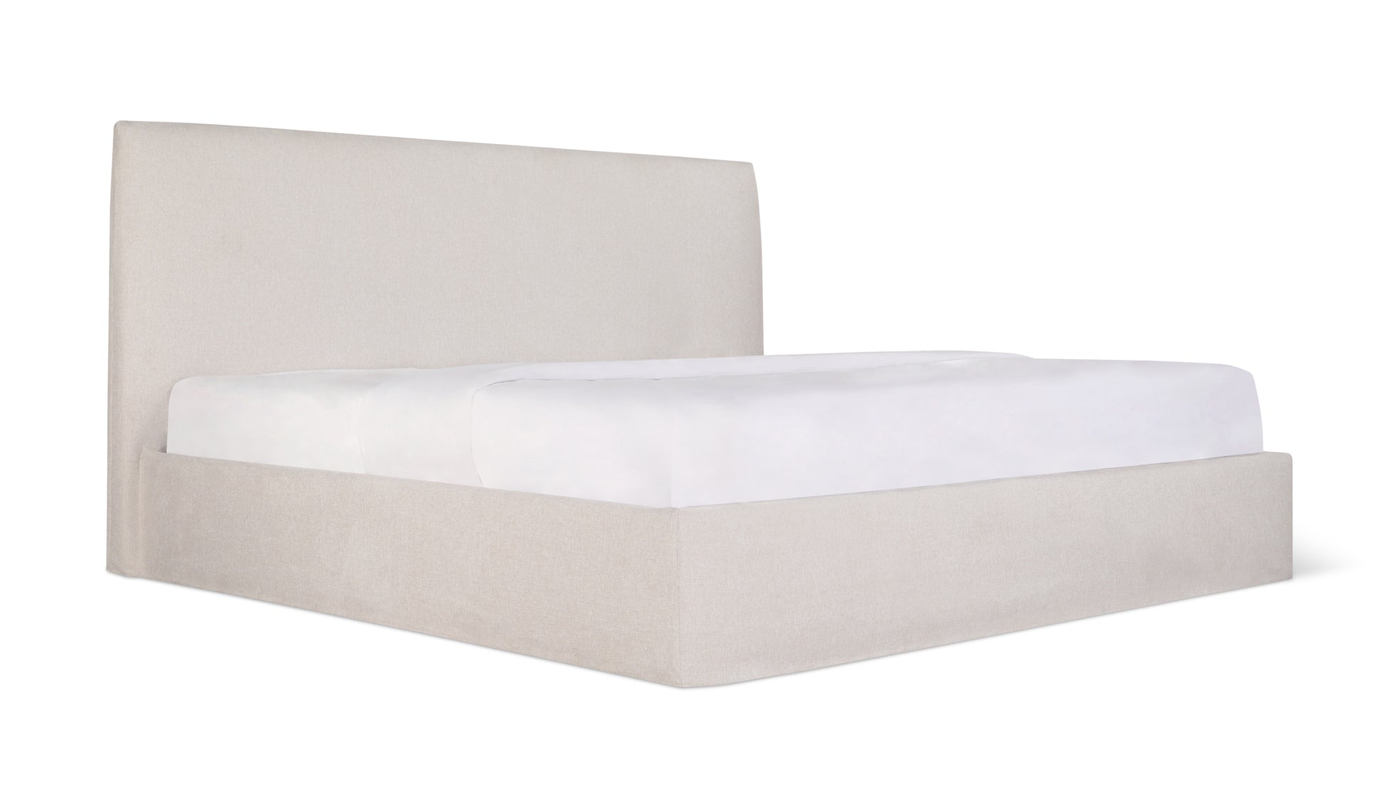 Wave Bed High Headboard with Storage, King, Latte - Image 3