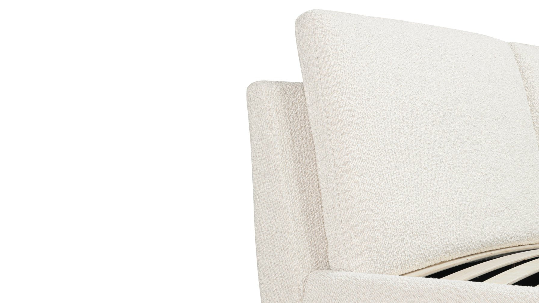 Cloud Bed with Storage, Queen, Cream Boucle