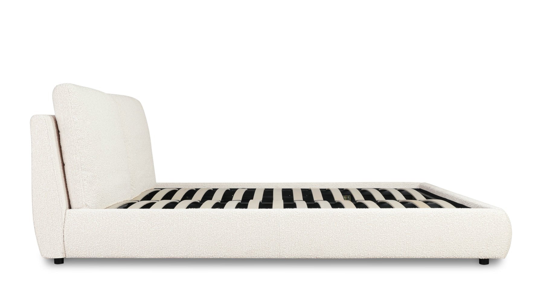 Cloud Bed with Storage, Queen, Cream Boucle