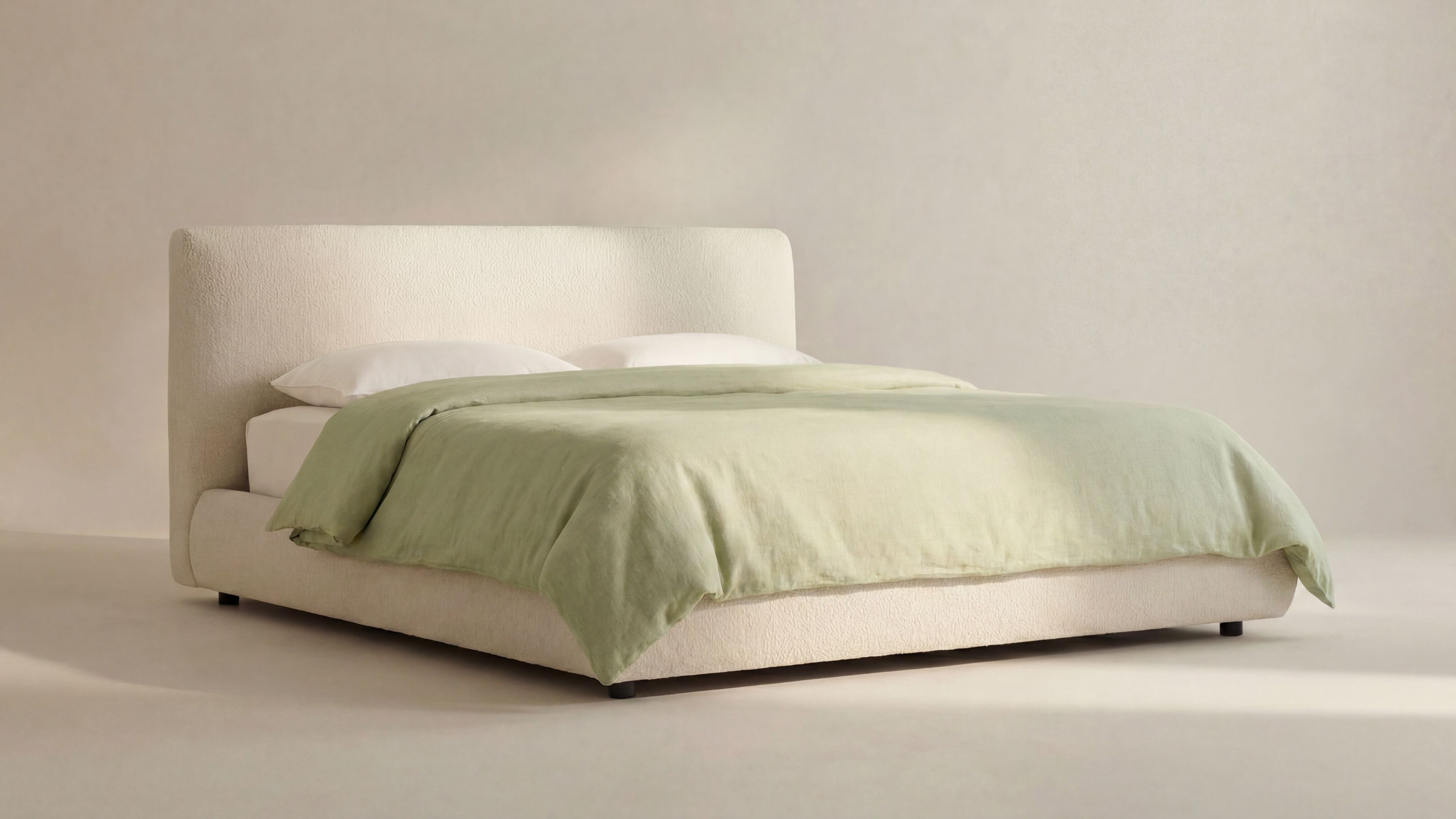 Dream Storage Bed, Queen, Cream Boucle
