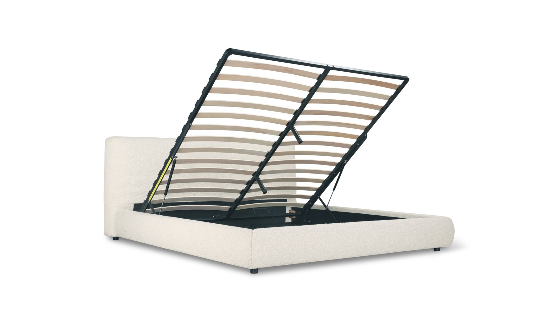 Dream Storage Bed, Queen, Cream Boucle