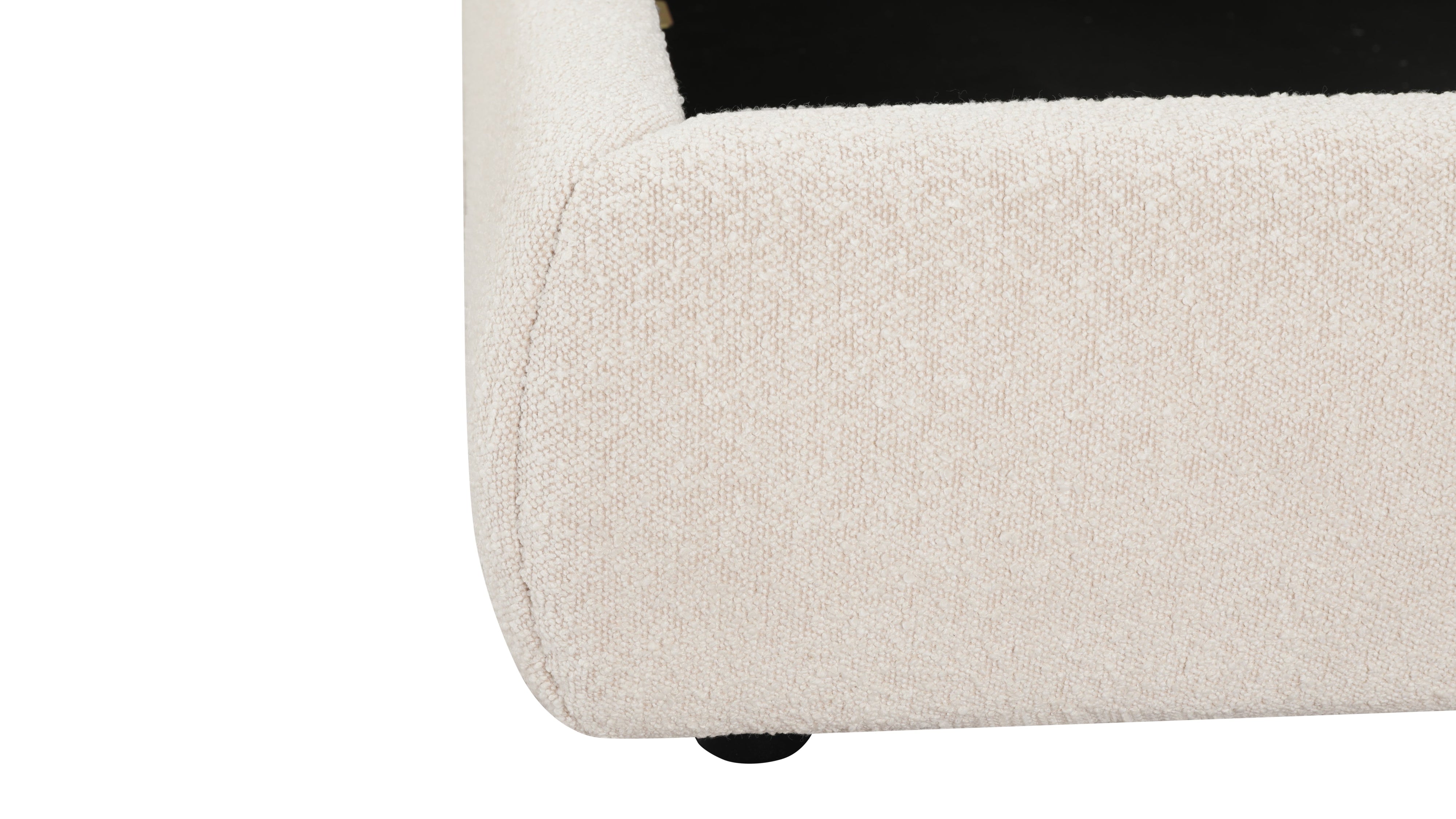 Dream Storage Bed, Full, Cream Boucle