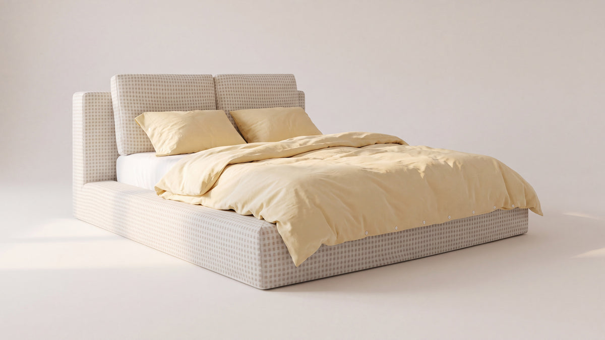 Movie Night™ Storage Bed, King, Carmel Check