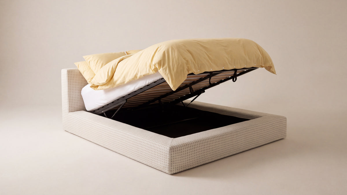Movie Night™ Storage Bed, King, Carmel Check