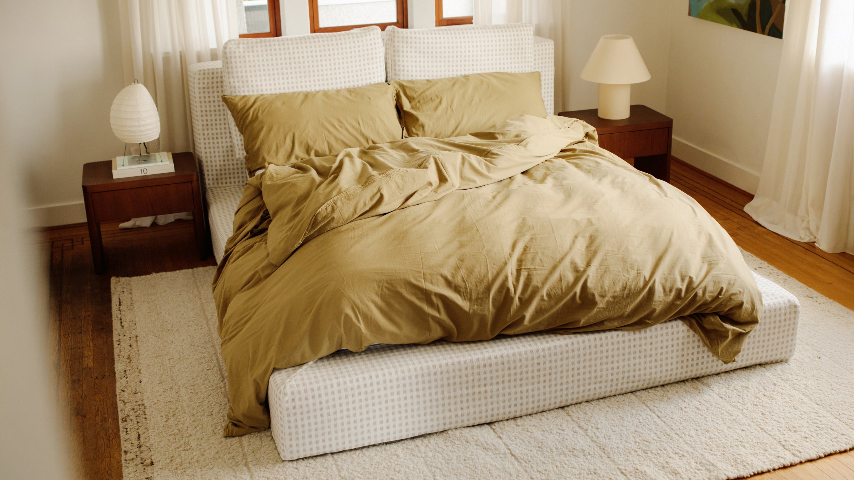 Movie Night™ Storage Bed, King, Carmel Check