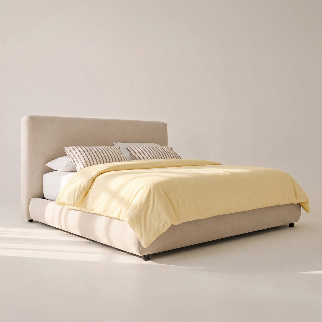 Dream Storage Bed With Tall Headboard, Queen, Latte