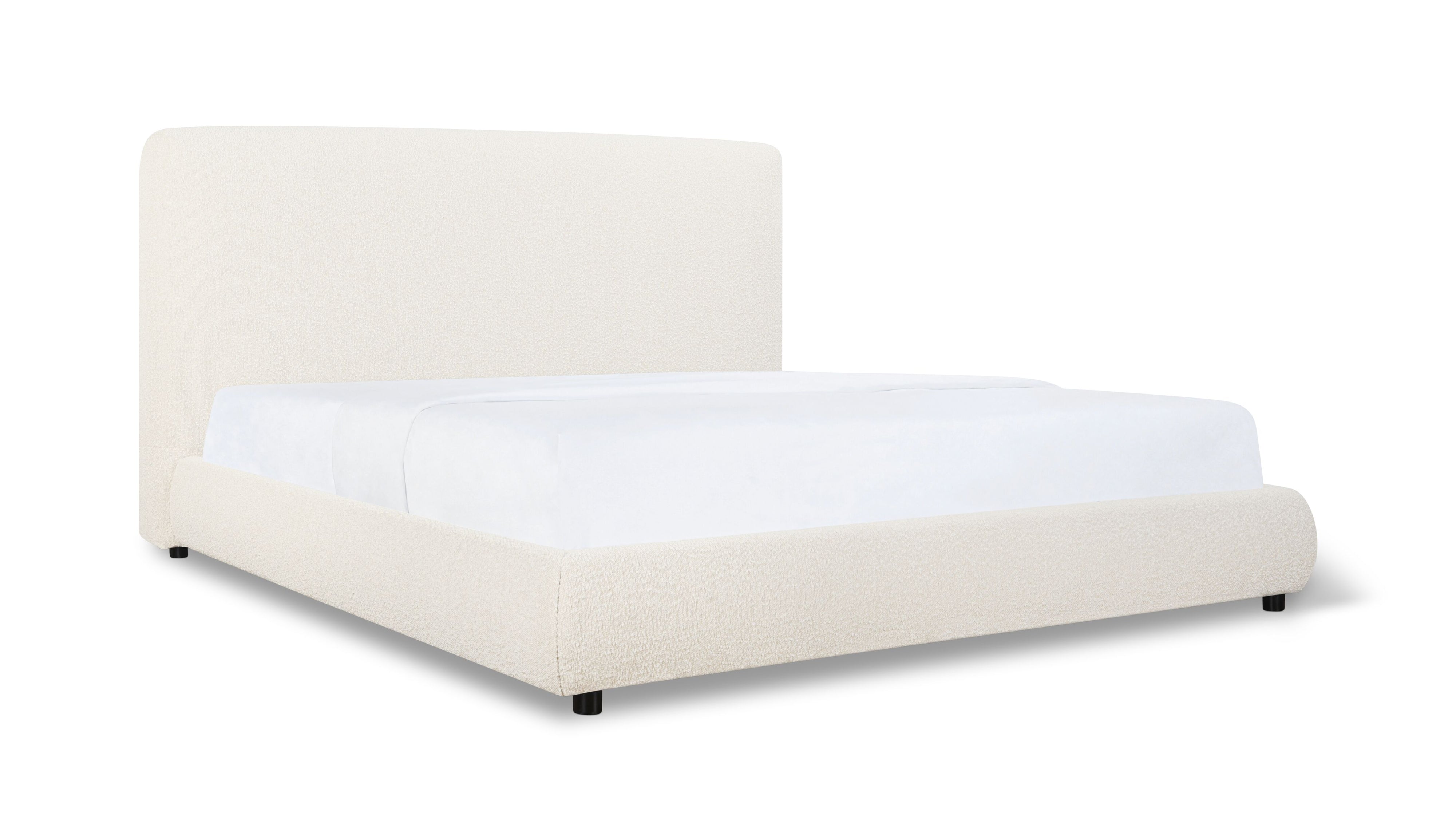 Dream Storage Bed With Tall Headboard, Queen, Cream Boucle
