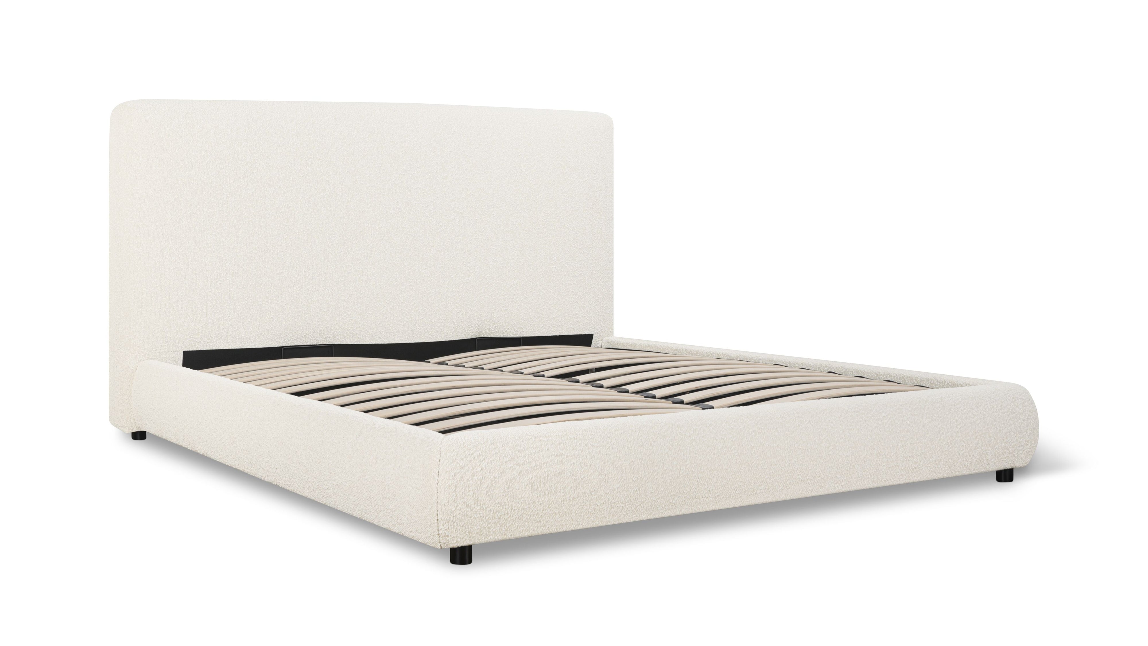 Dream Storage Bed With Tall Headboard, Queen, Cream Boucle