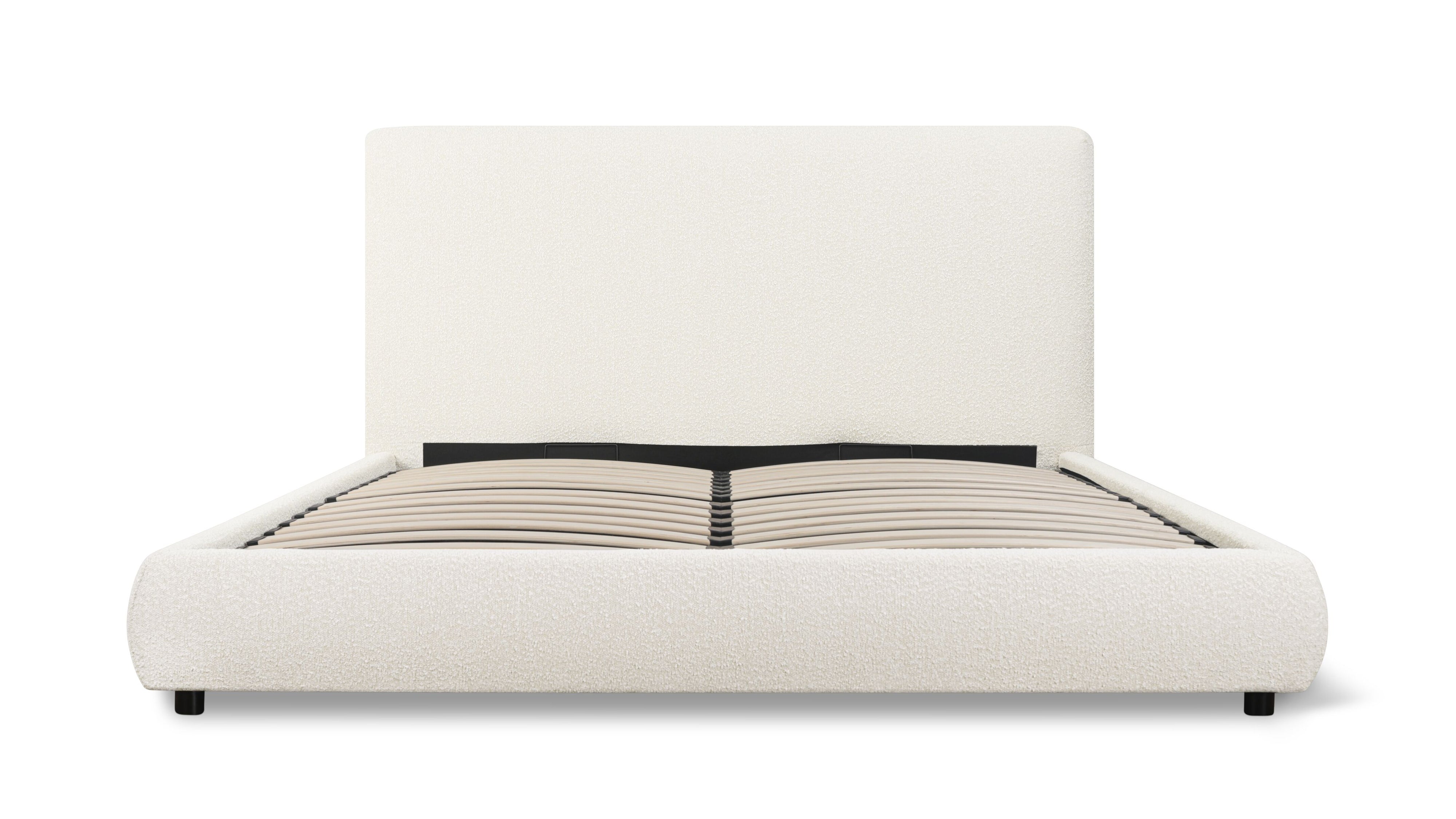 Dream Storage Bed With Tall Headboard, Queen, Cream Boucle