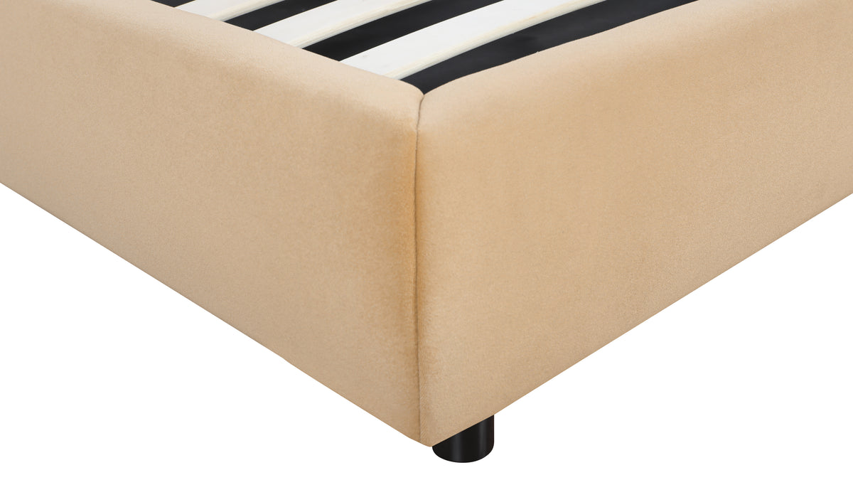 Dream Storage Bed With Tall Headboard, Queen, Honey