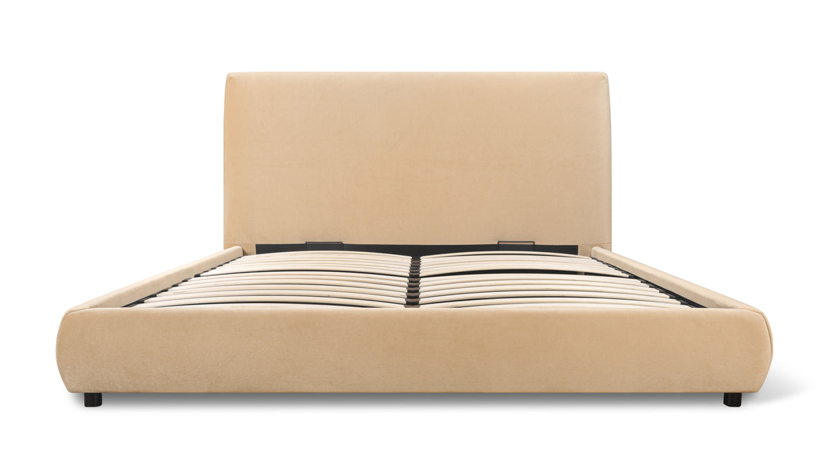 Dream Storage Bed With Tall Headboard, Queen, Honey