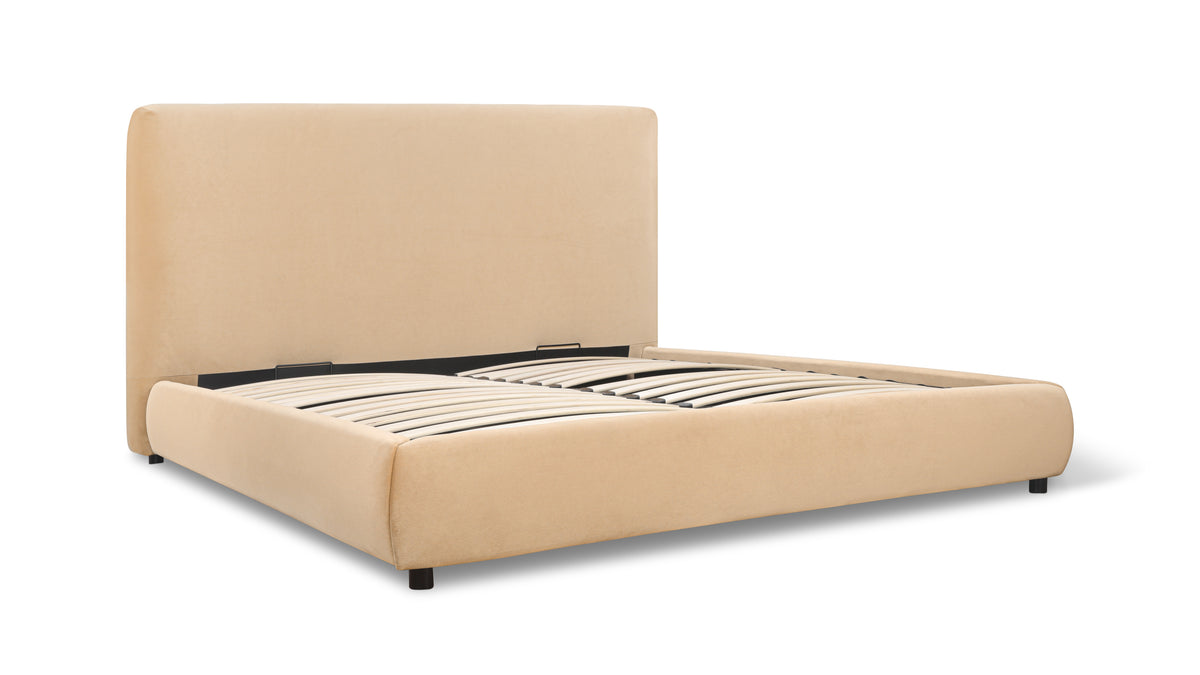 Dream Storage Bed With Tall Headboard, King, Honey