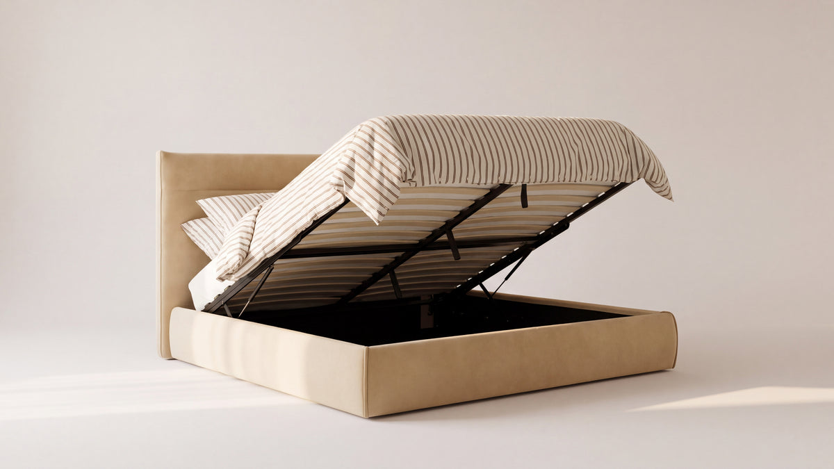 Slumber Storage Bed, King, Honey