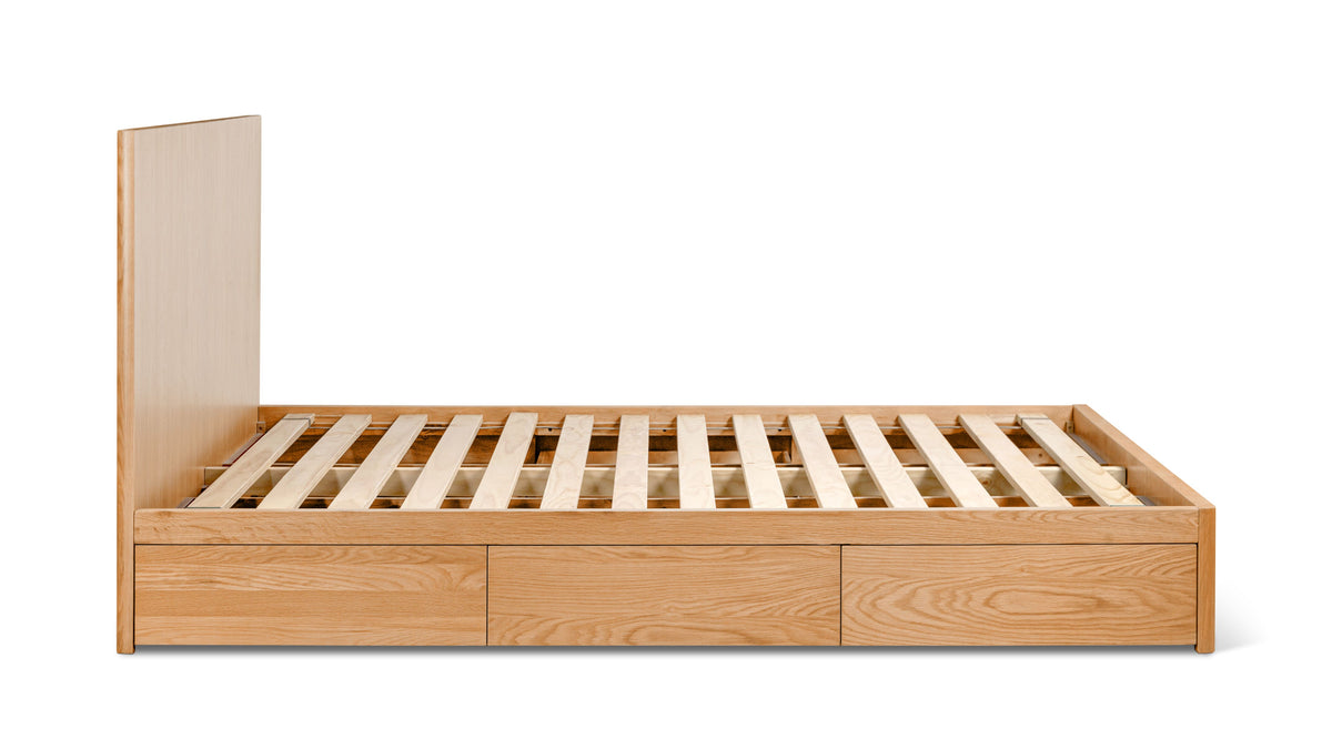 Form Storage Bed, Queen, White Oak - Sundays Company