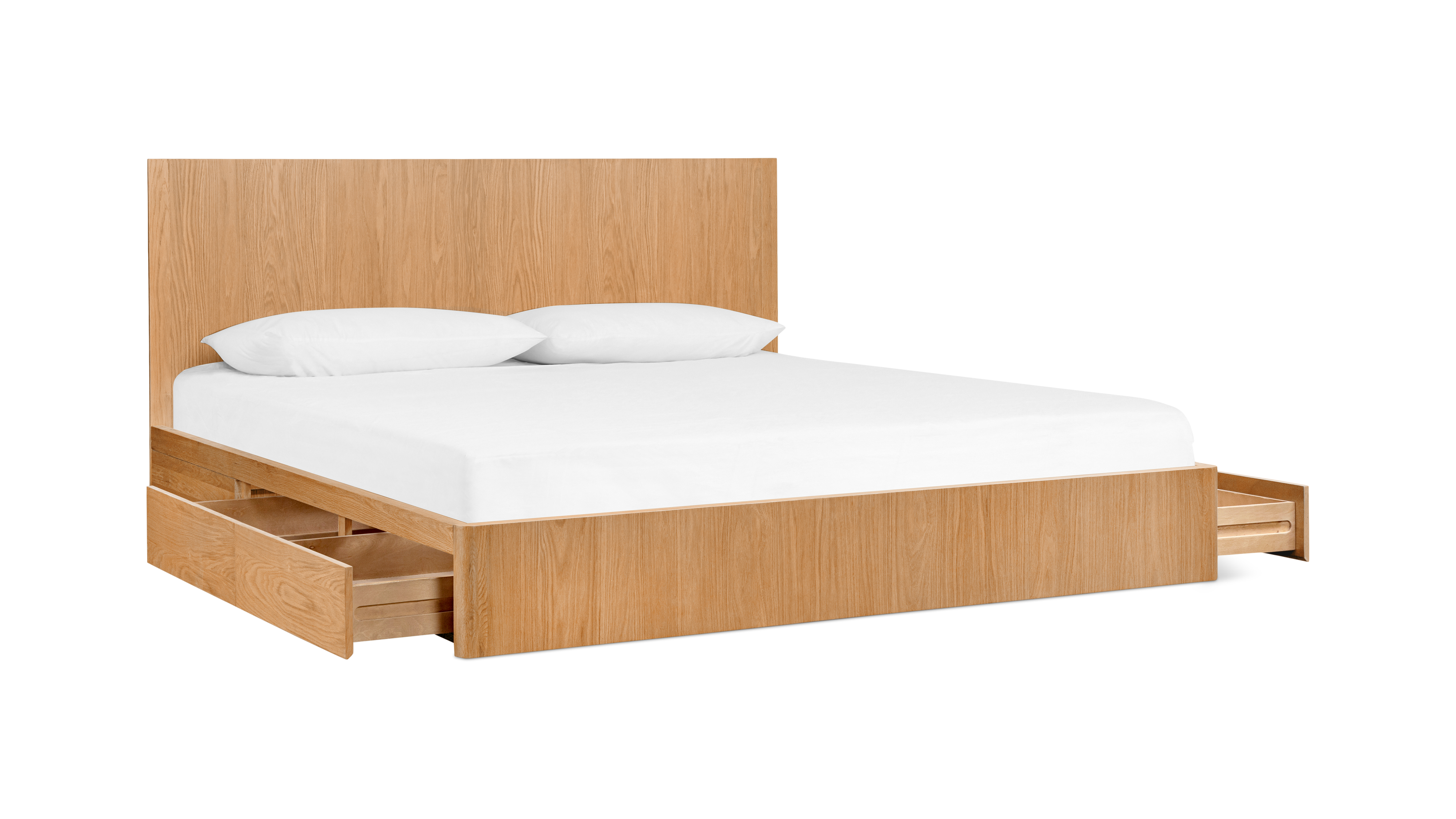 Form Storage Bed, King, White Oak