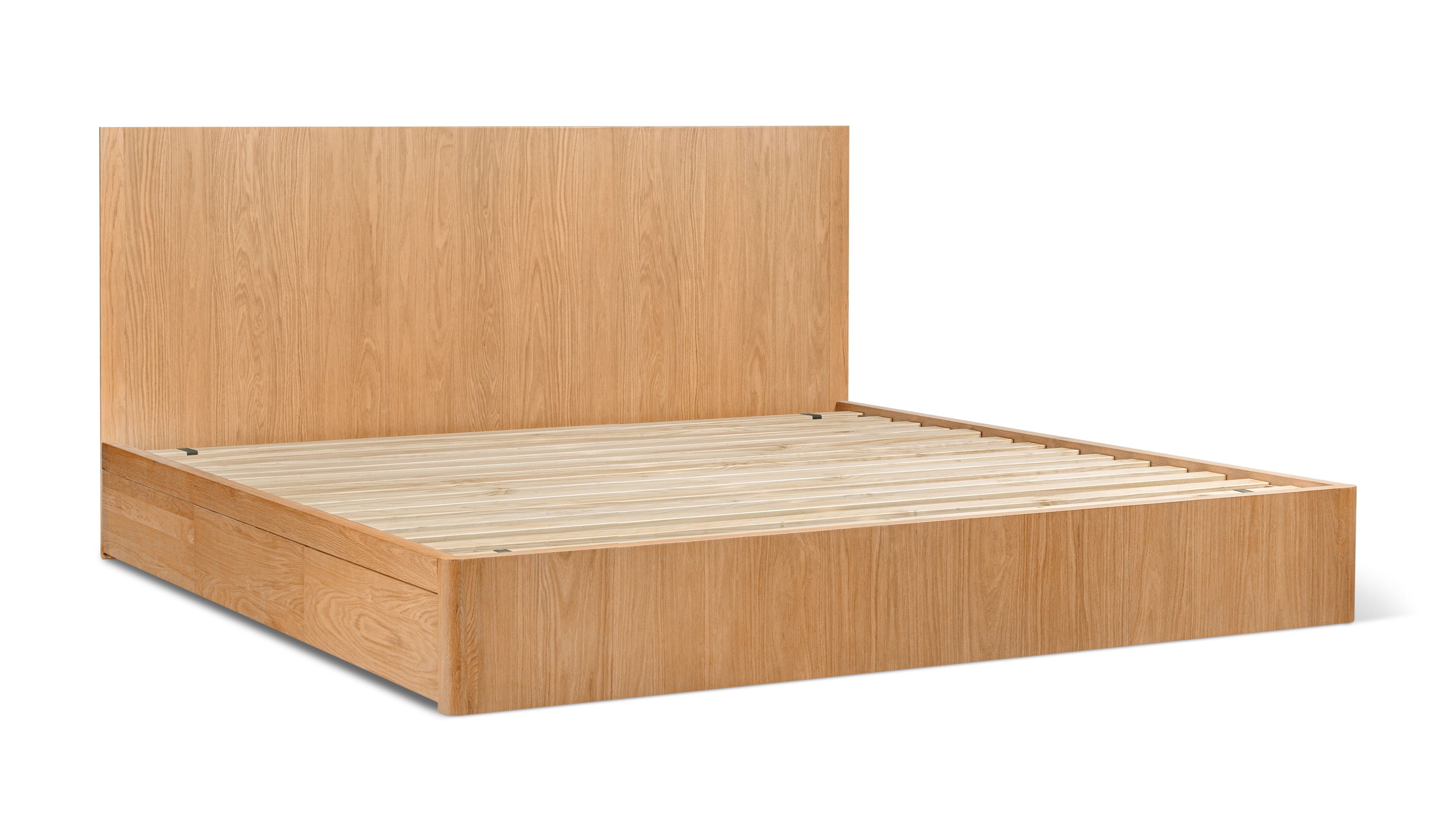 Form Storage Bed, King, White Oak