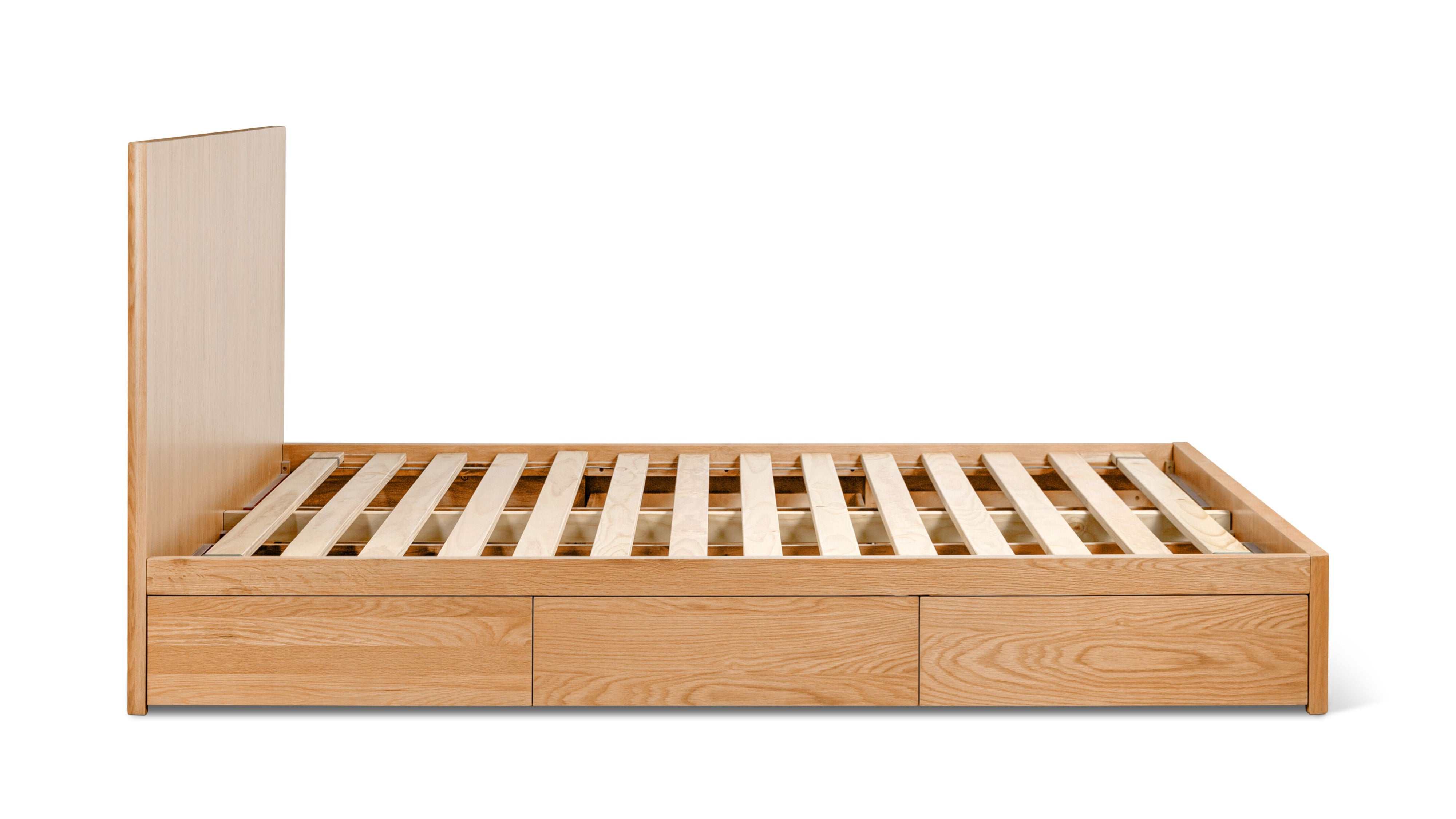 Form Storage Bed, King, White Oak