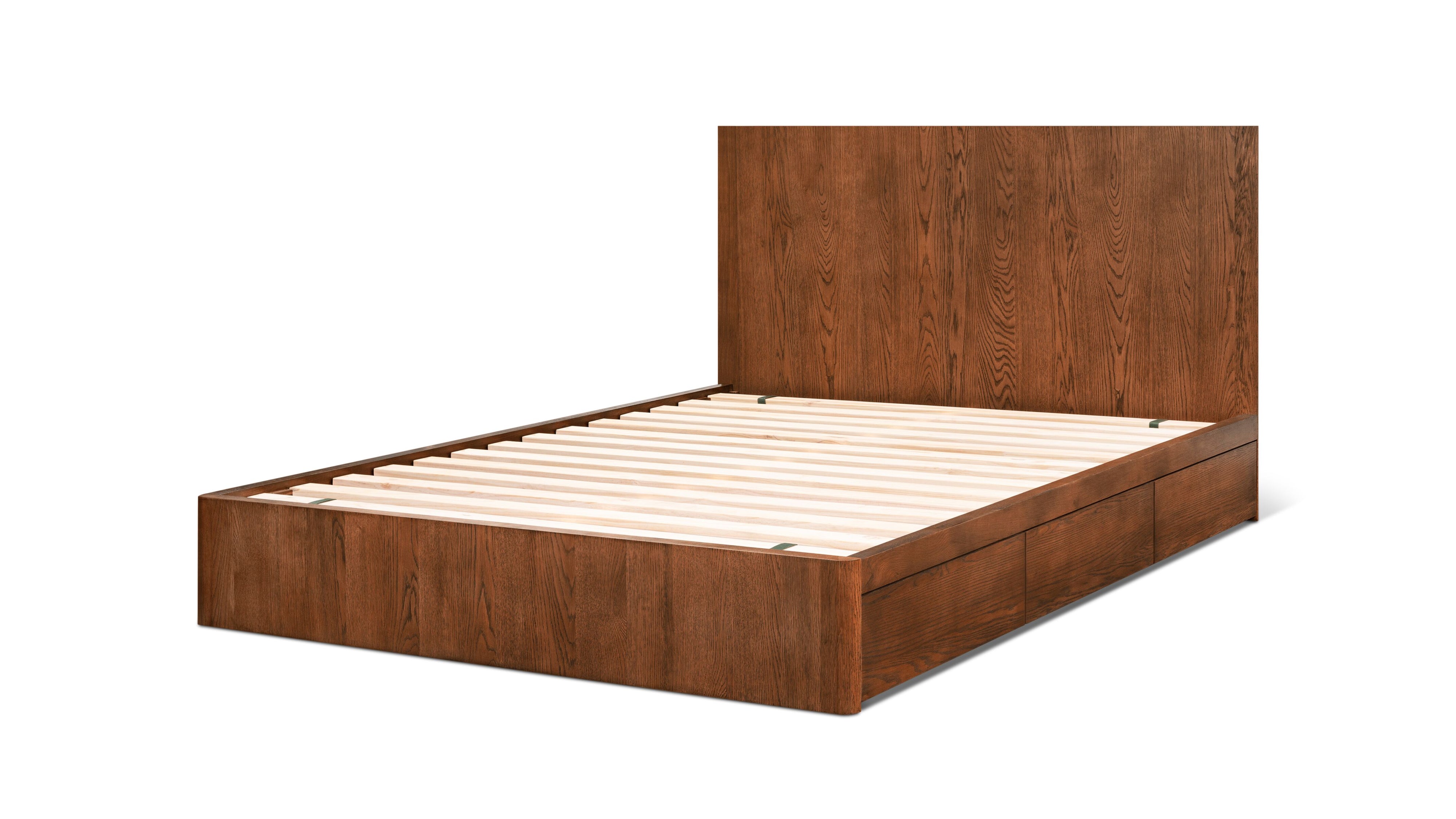 Form Bed with Storage, King, Stained Walnut