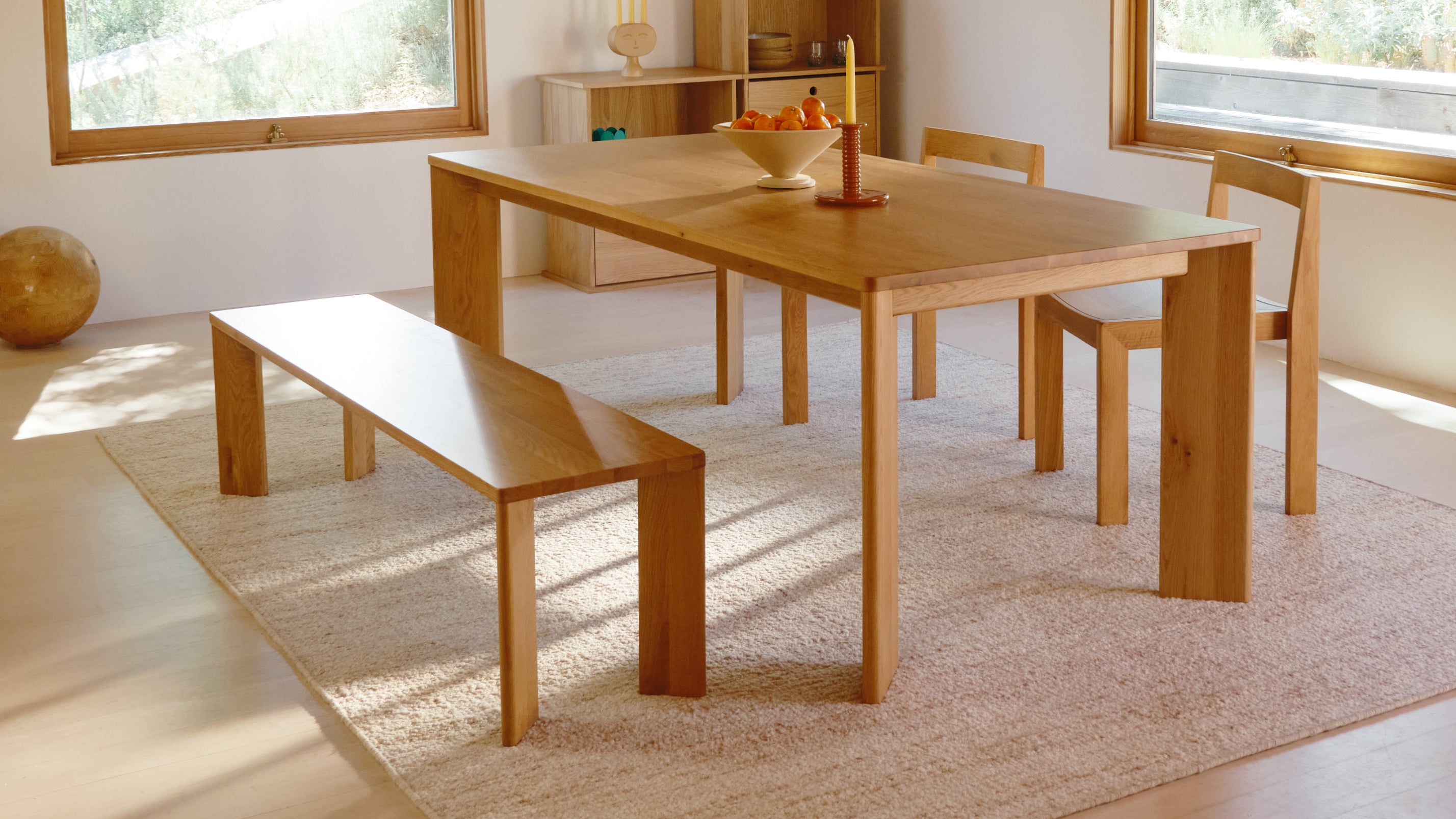 Frame Bench, Seats 3, Oak