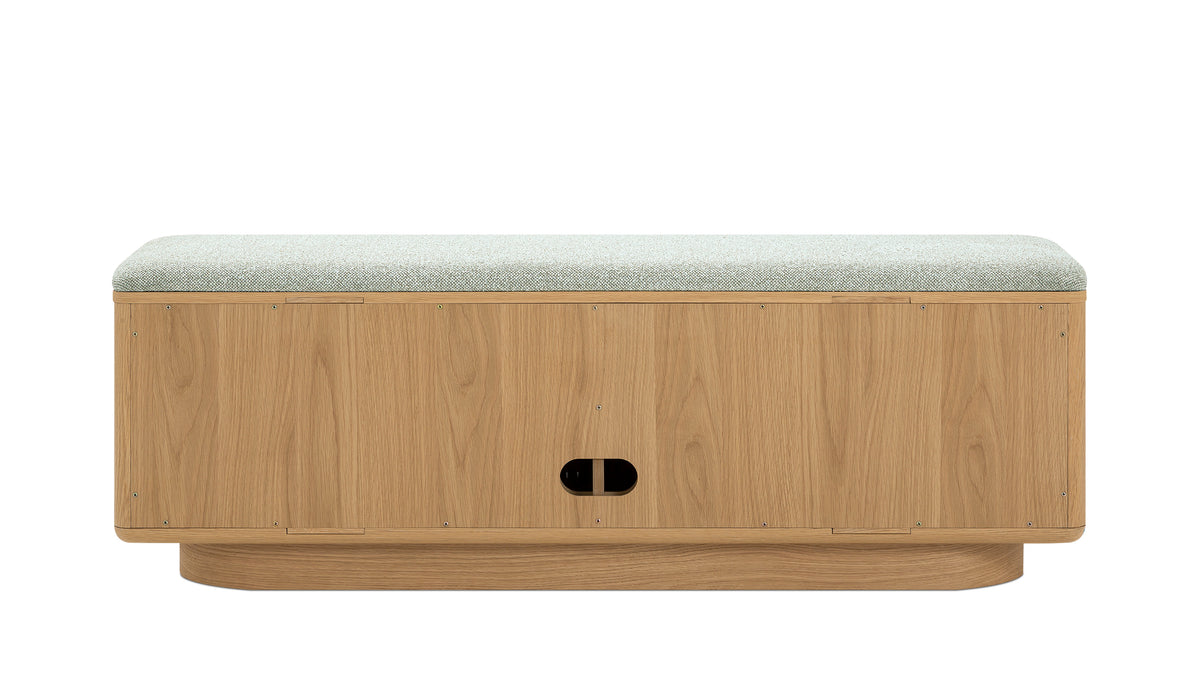 Main Stage Storage Bench, White Oak — alternate view