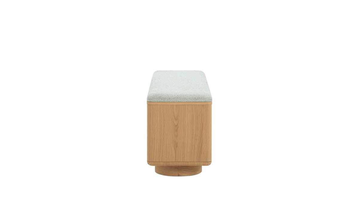 Main Stage Storage Bench, White Oak — alternate view