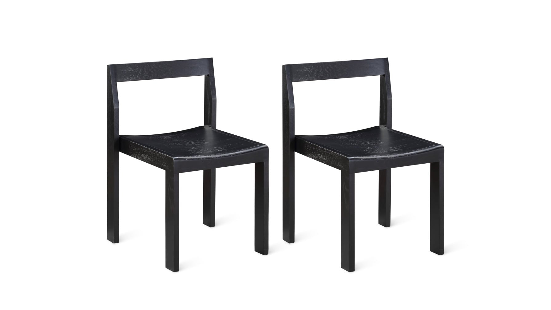 Plane Dining Chair (Set of Two), Black Oak