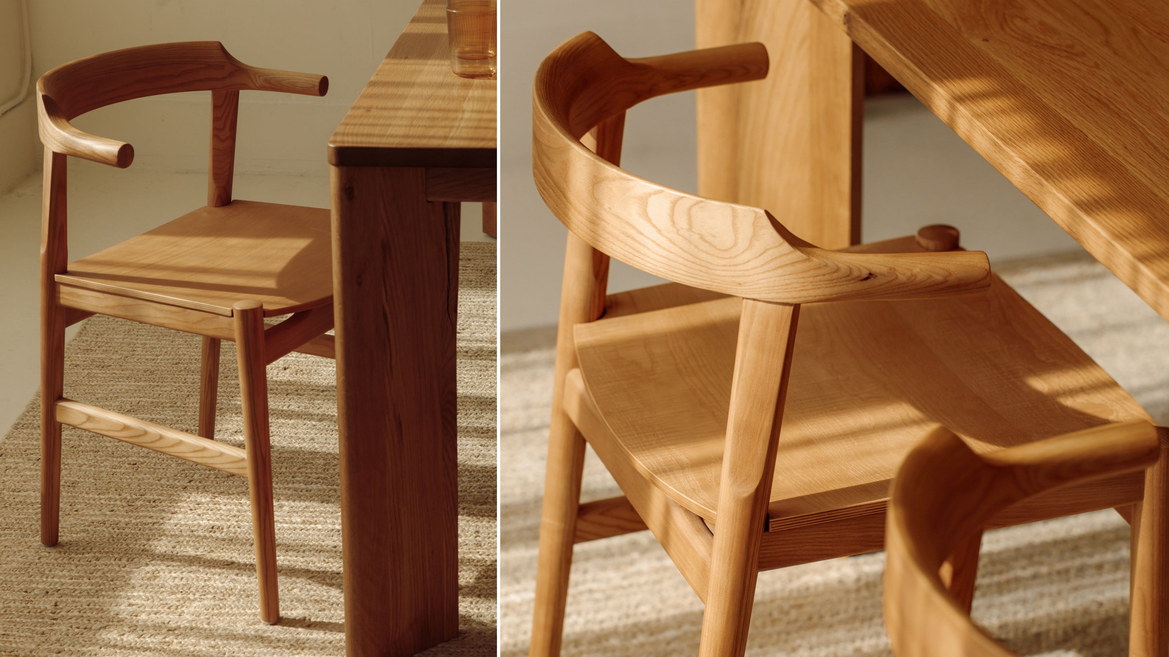 Tuck In Dining Chair, White Oak, Wood Seat - Image 2