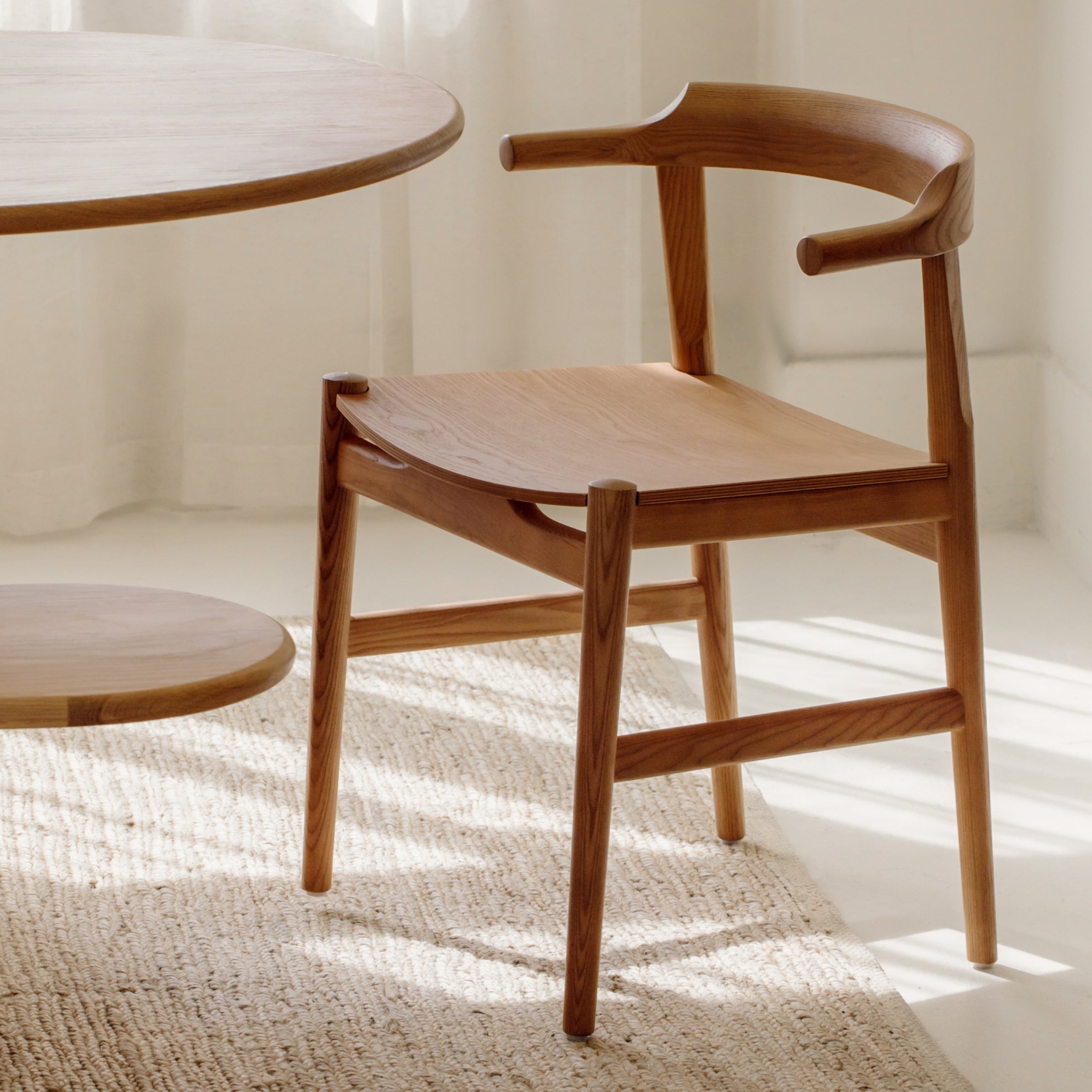 Tuck In Dining Chair, White Oak, Wood Seat - Image 8
