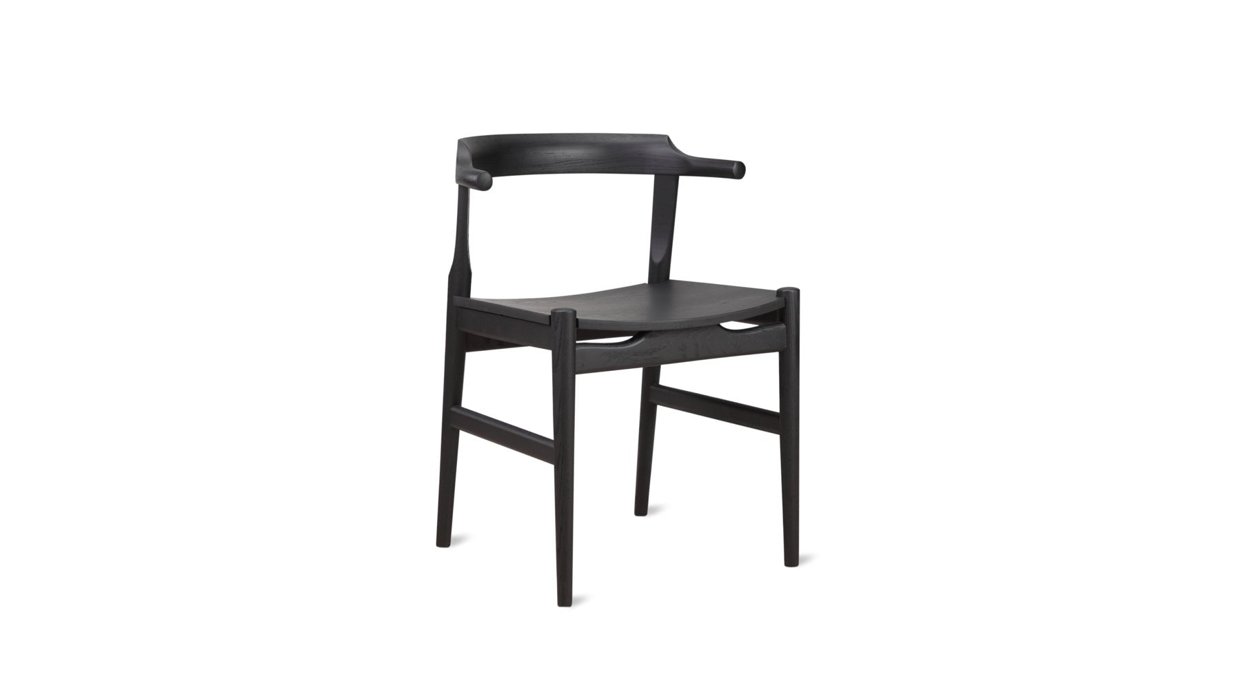 Tuck In Dining Chair, Wood Seat, Black Ash