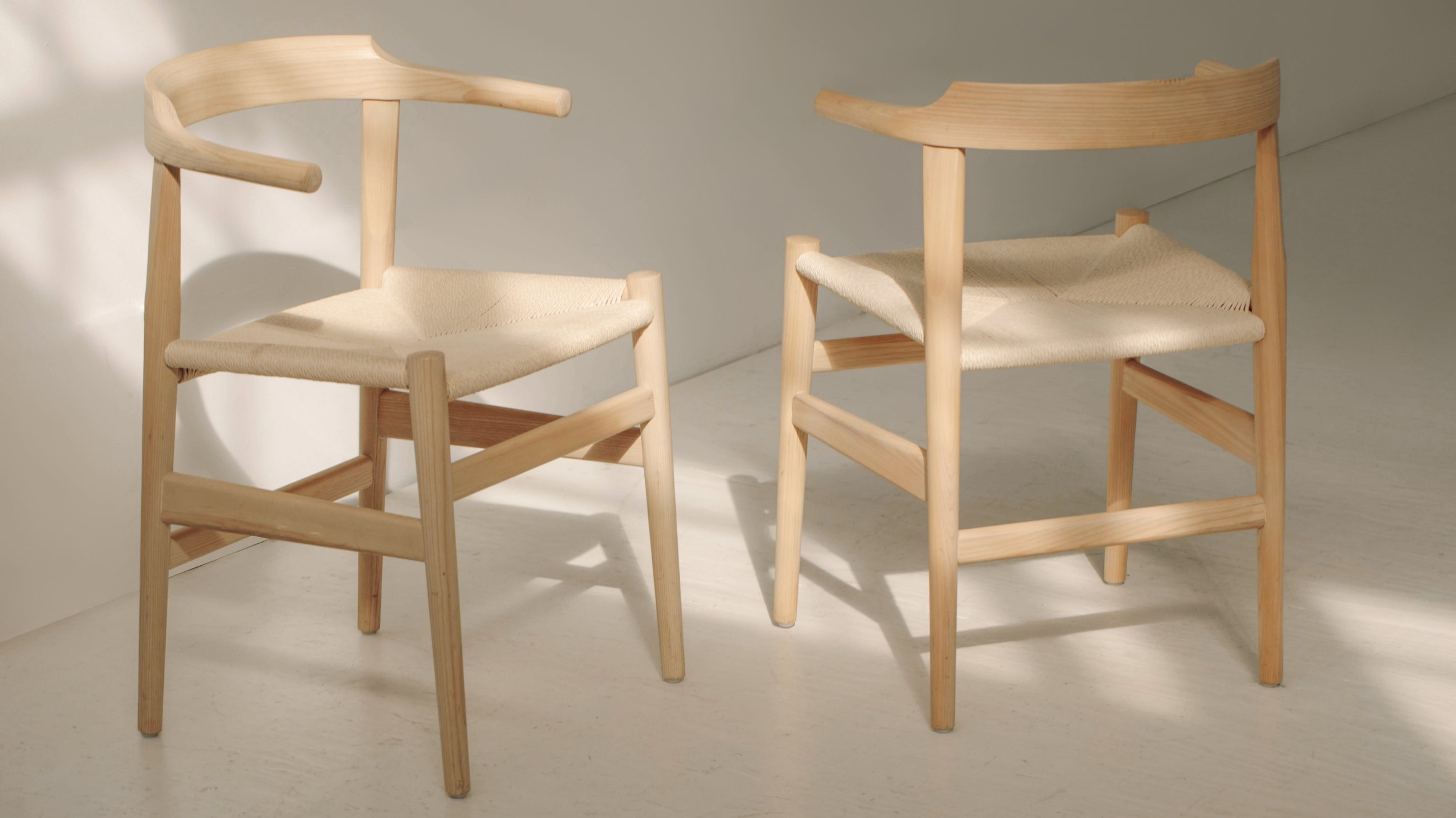 Tuck In Dining Chair, White Ash, Natural Papercord Seat - Image 2