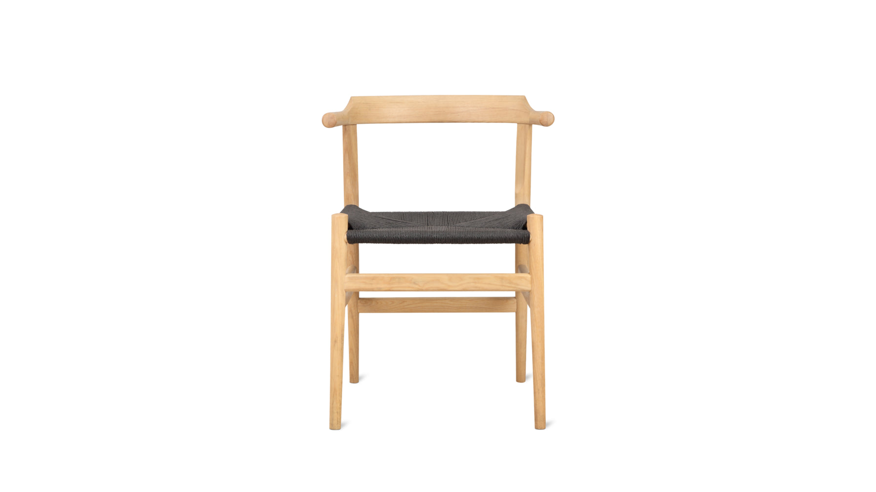Tuck In Dining Chair, White Ash, Black Papercord Seat - Image 1