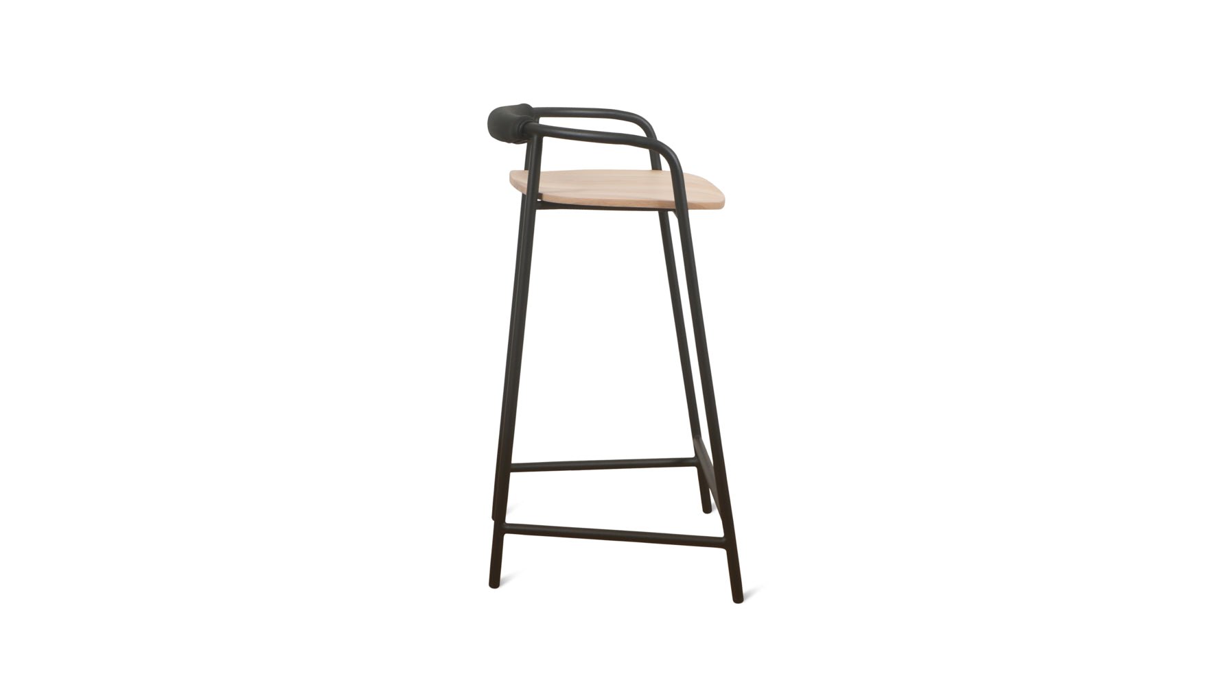 Slow Mornings Stool, Counter, Natural/Black Metal