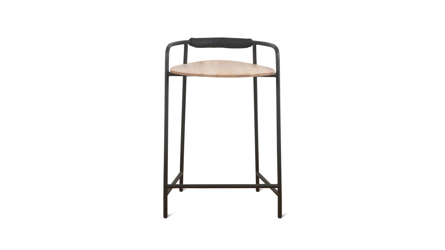 Slow Mornings Stool, Counter, Natural/Black Metal