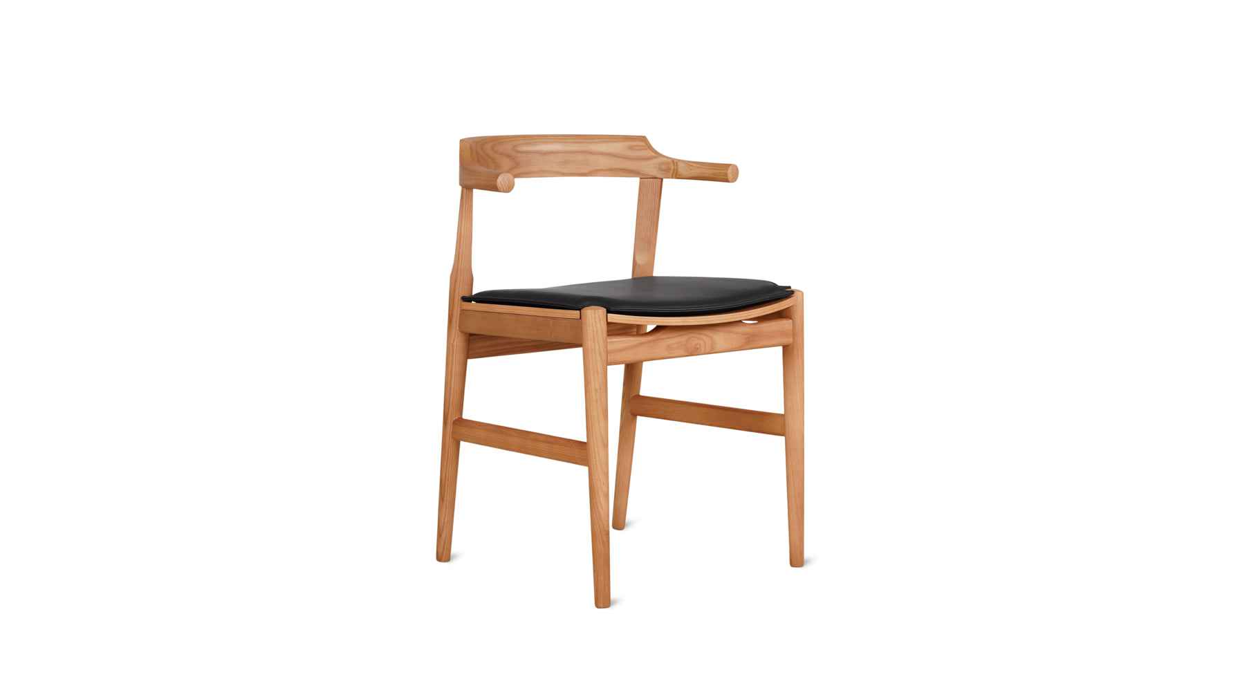 Tuck In Dining Chair with Cushion, White Oak, Wood Seat with Black Cus –  Sundays Company