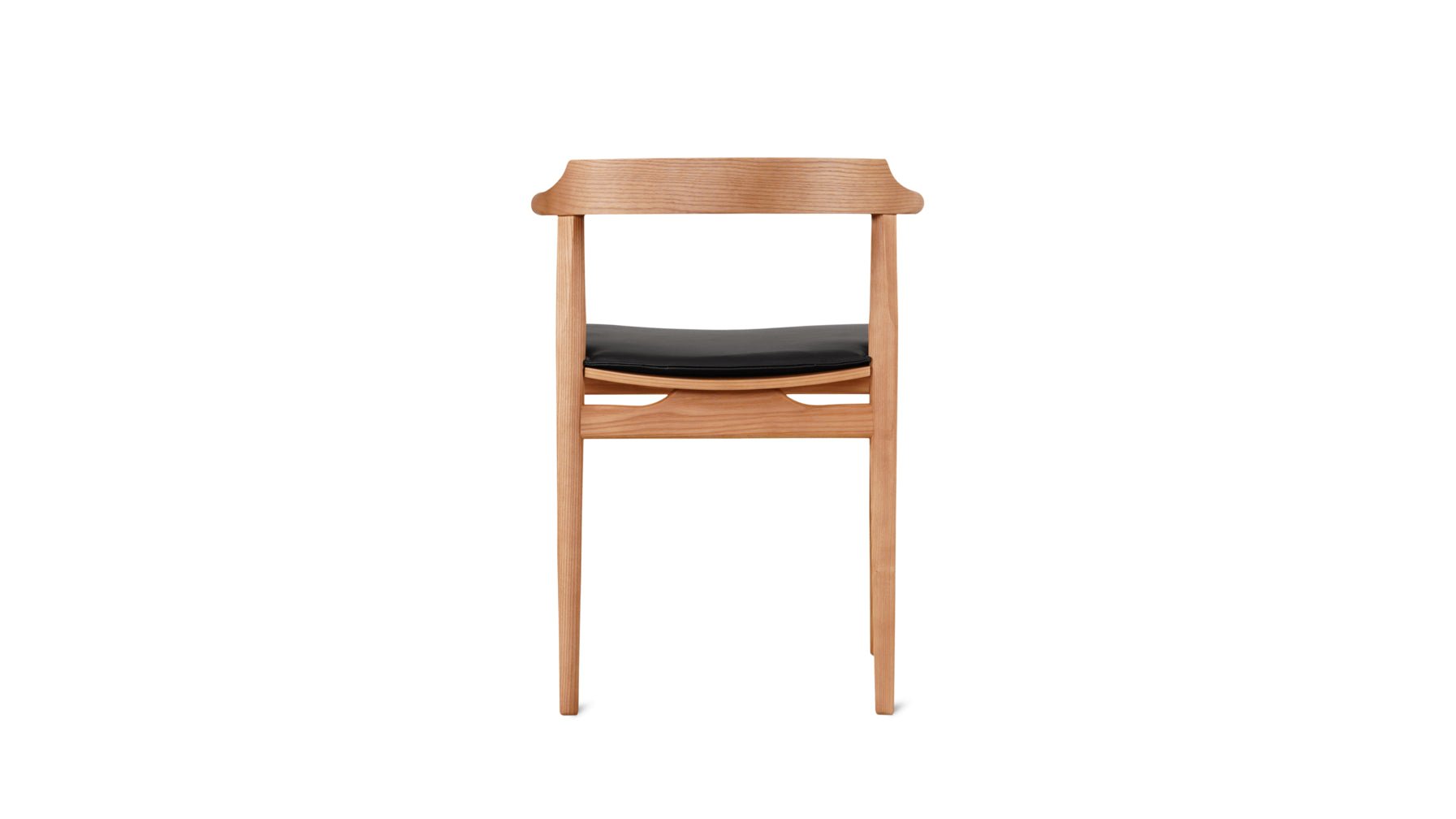 Tuck In Dining Chair with Black Cushion, Stained Oak