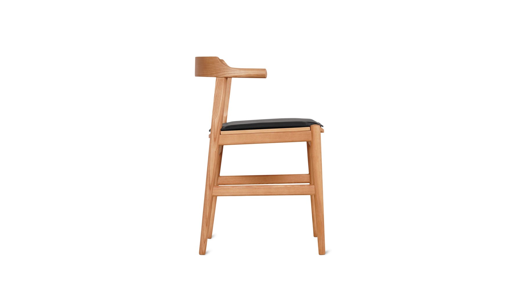 Tuck In Dining Chair with Black Cushion, Stained Oak