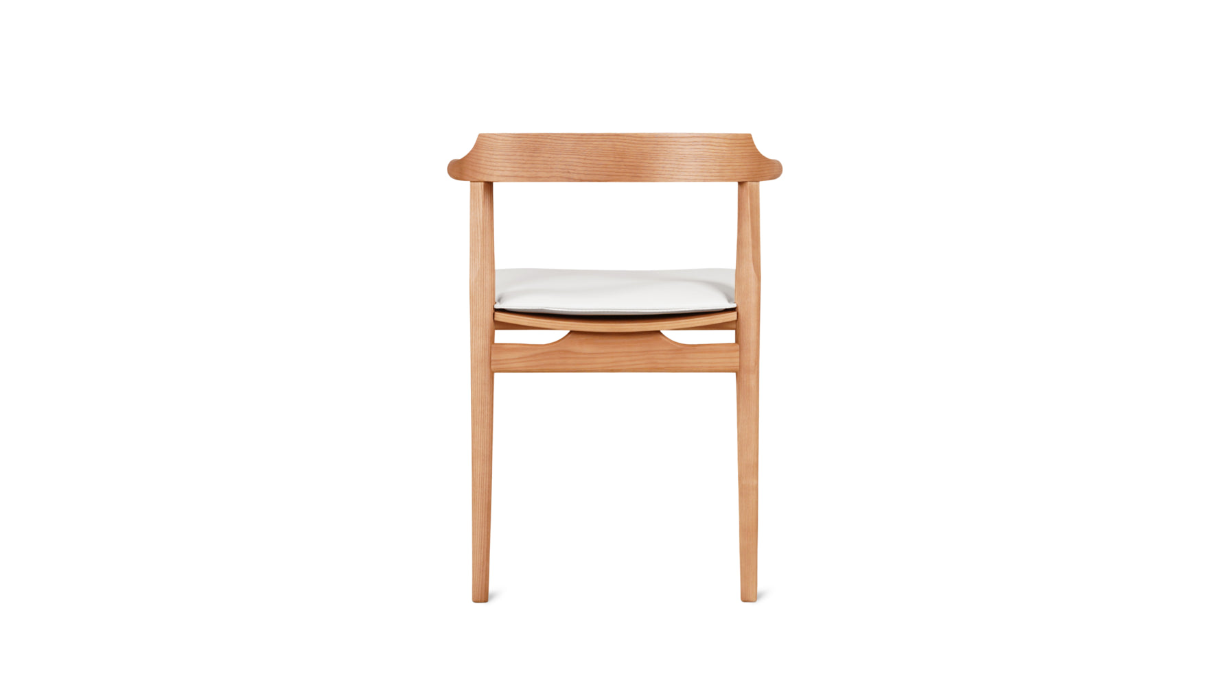 Tuck In Dining Chair with Cushion, White Oak, Wood Seat with White Cushion - Image 6