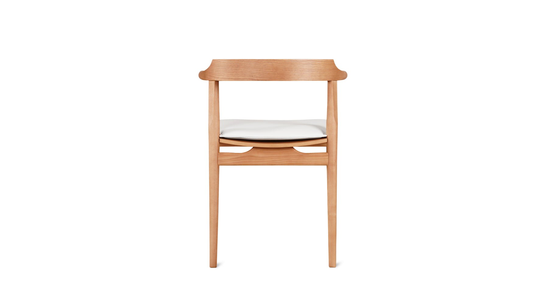 Tuck In Dining Chair with White Cushion, Stained Oak