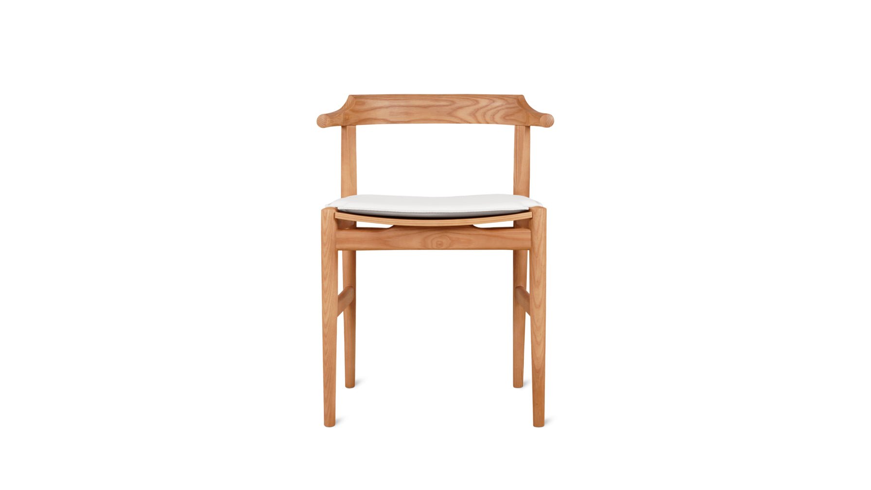 Tuck In Dining Chair with White Cushion, Stained Oak
